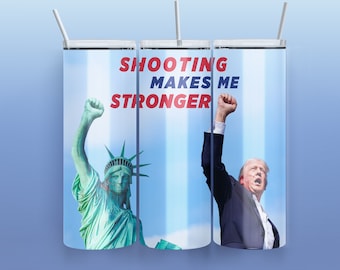 Projekt szklanki z wizerunkiem Trumpa i Statuy Wolności (do pobrania w wersji cyfrowej)