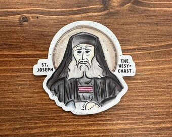 Pegatina de acuarela de San José el Hesicasta