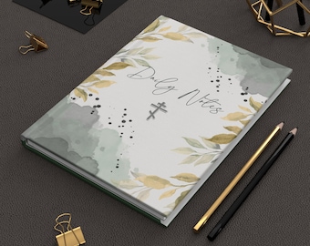 Diario de tapa dura con cruz ortodoxa: diario de notas diarias mate