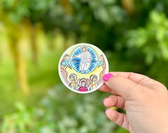 Pegatina de acuarela de La Ascensión de Nuestro Señor