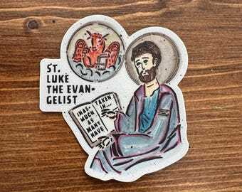 Pegatina de acuarela de San Lucas