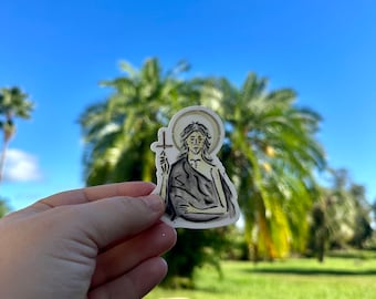 Pegatina de acuarela de Santa María de Egipto