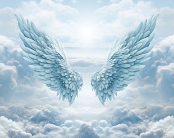 Pink Angels Wings Pink Clouds Memorial Background Heaven