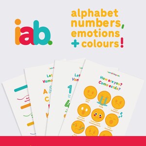 4 carteles europeos de aprendizaje del idioma portugués e inglés, impresiones de educación en el hogar, aula Montessori, decoración colorida, escuela, ARCHIVOS digitales,