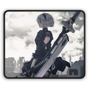 Nier: Automata 2B Gaming Mouse Pad, Anime Desk Mat, Video Game Accessories, Gamer Gift, Computer Mousepad
