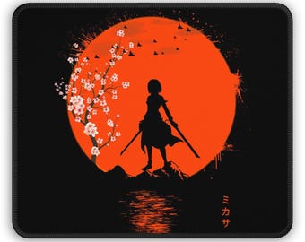 Attack on Titan Mikasa-gamingmuismat, silhouetontwerp, anime-muismat, bureauaccessoire, computermuismat, aangepaste muismat, gaming