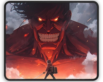 Attack on Titan Gaming Mouse Pad, Colossal Titan Design, Anime Mouse Mat, Large Desk Pad, Gamer Gift, Anime Merch