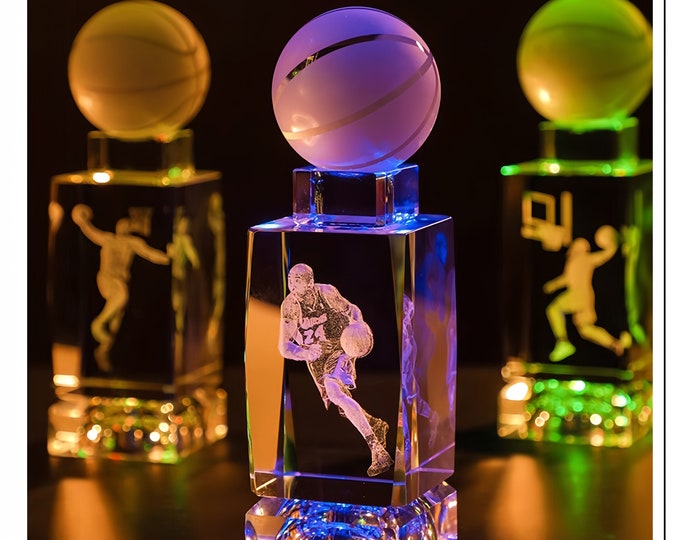 Prix de basket-ball personnalisé, Veilleuse LED personnalisée de basket-ball, Cadeau personnalisé pour les fans, Décoration de salle de jeux, Cadeau unique lampe de table, Cadeaux