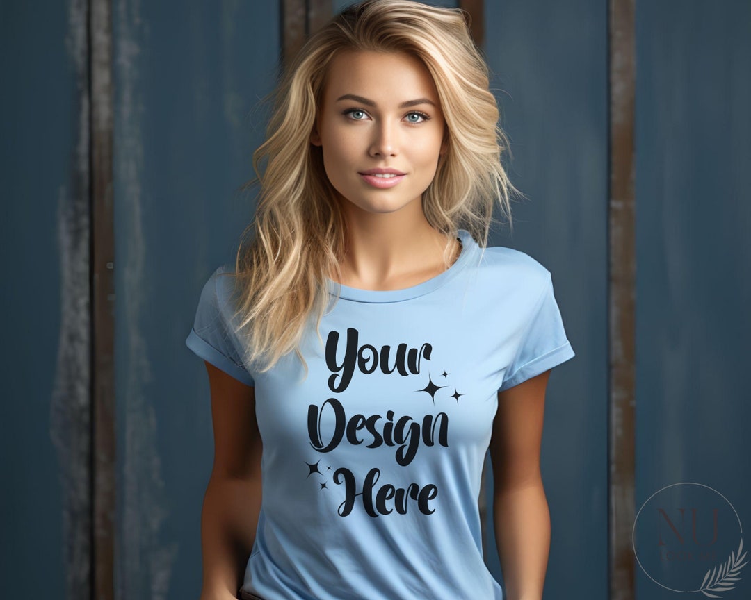 Baby Blue Tshirt Mockup Blank Light Blue Shirt Template Etsy