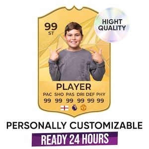 Personalisierte 2025 Gold Style Fußballkarte, anpassbare Teamkarte, druckbare Fußballspielerkarte, digitaler Download, digitale Kunst für Fans