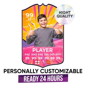 Tarjeta de fútbol estilo héroe 2025 imprimible, tarjeta de jugador de fútbol digital personalizada, tarjeta de fútbol editable, tarjeta de jugador de fútbol imprimible