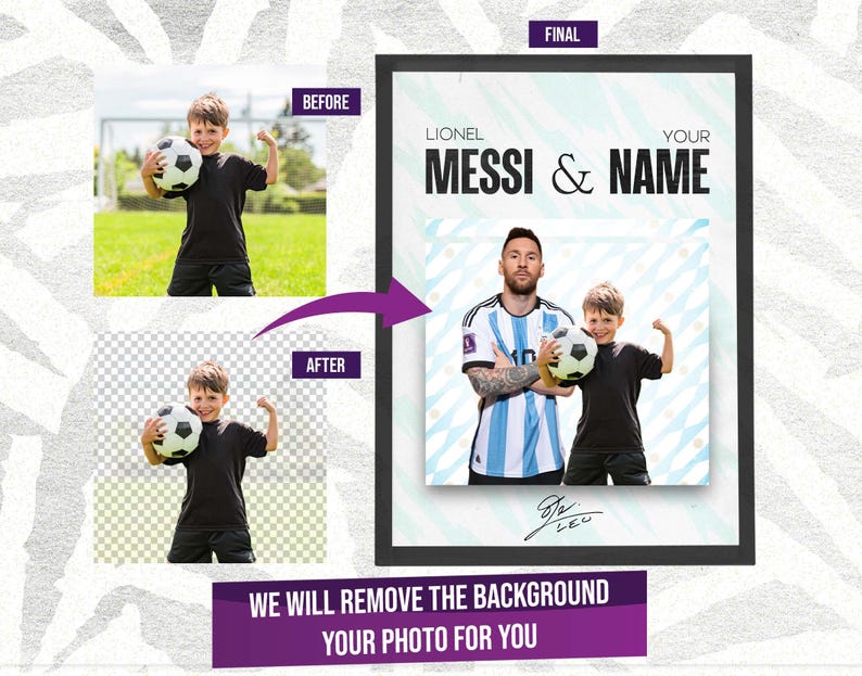 Personalized Lionel Messi Argentina Football Poster: Custom Digital ...