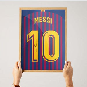 Lionel Messi Barcelona Poster, Iconic Number 10 Jersey Wall Art, Barça Legend Tribute, Football Gift for Fans, Messi Memorabilia Print