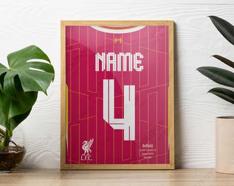 Liverpool Jersey Poster: Custom Name Number (digital Print - Main Image