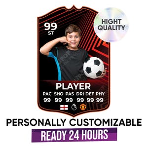 Customizable 2025 Europa League Football Card, Custom Digital Soccer Player Card, Editable Football Card, Download
