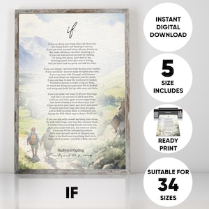Rudyard Kipling &quot;If&quot; Poem Print: Watercolor Art (Digital Download)