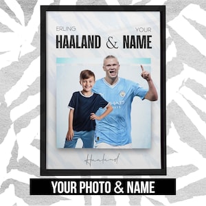 Personalized Erling Haaland Poster - Custom Manchester City Football Digital Wall Art, Custom Soccer Gift for Haaland Fans