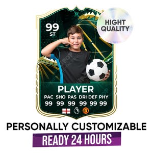 Personalized 2025 Evolution Football Card, Custom Digital Soccer Card, Editable Player Card, Printable Soccer Player Card, Digital Download