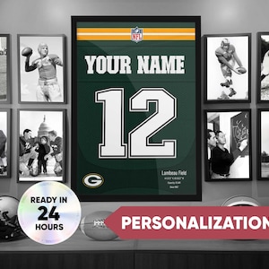 Custom Green Bay Packers Jersey Poster: Personalized NFL Wall Art (Digital Print)