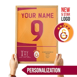 Personalized Galatasaray Jersey Poster: Football Fan Gift (Digital Download)