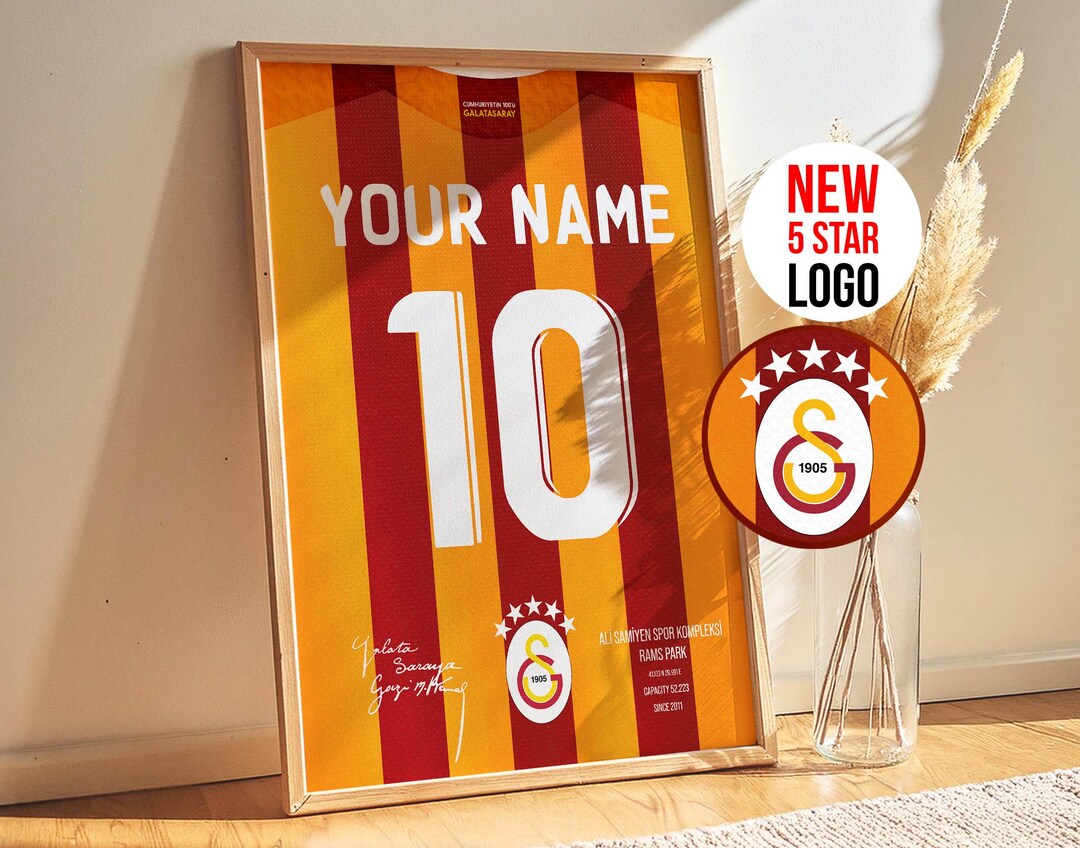 Custom Galatasaray 100th Year Jersey Poster, Personalized Football Wall ...