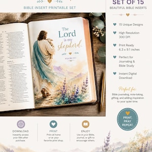 Jesus Bible Journaling Tip-In Set | Christian Vellum Printables | Scripture Journal Inserts | Faith Ephemera Bundle