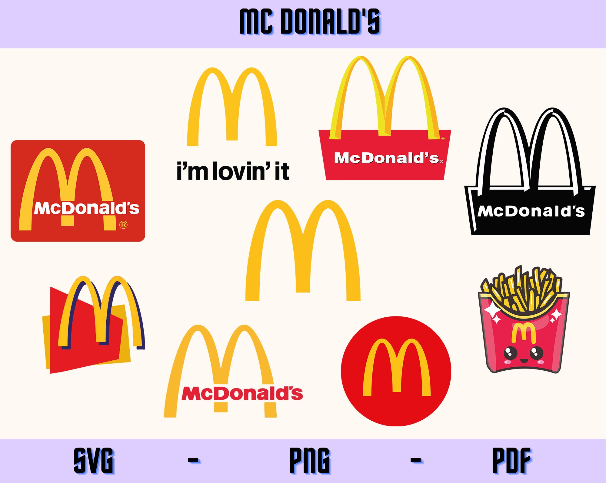 Mcdonald's Vector Svg Png Pdf Webp Cricut & Silhouette - Etsy Hong Kong