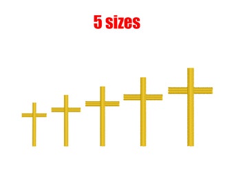 Tiny cross embroidery design 5 SIZES - crucifix tiny embroidery design, cross mini embroidery design, small cross embroidery design