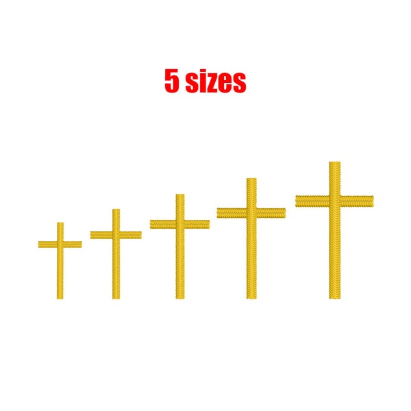 Tiny cross embroidery design 5 SIZES - crucifix tiny embroidery design, cross mini embroidery design, small cross embroidery design