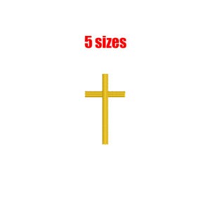 Tiny cross embroidery design 5 SIZES - crucifix tiny embroidery design, cross mini embroidery design, small cross embroidery design