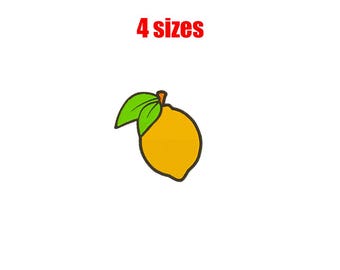 4 Sizes--Mini Lemon--Machine Embroidery Design--Instant download