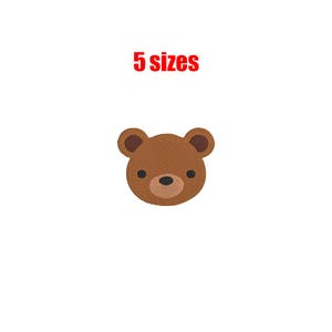 Può includere: Modello di ricamo di faccia di orso marrone, disponibile in 5 dimensioni.