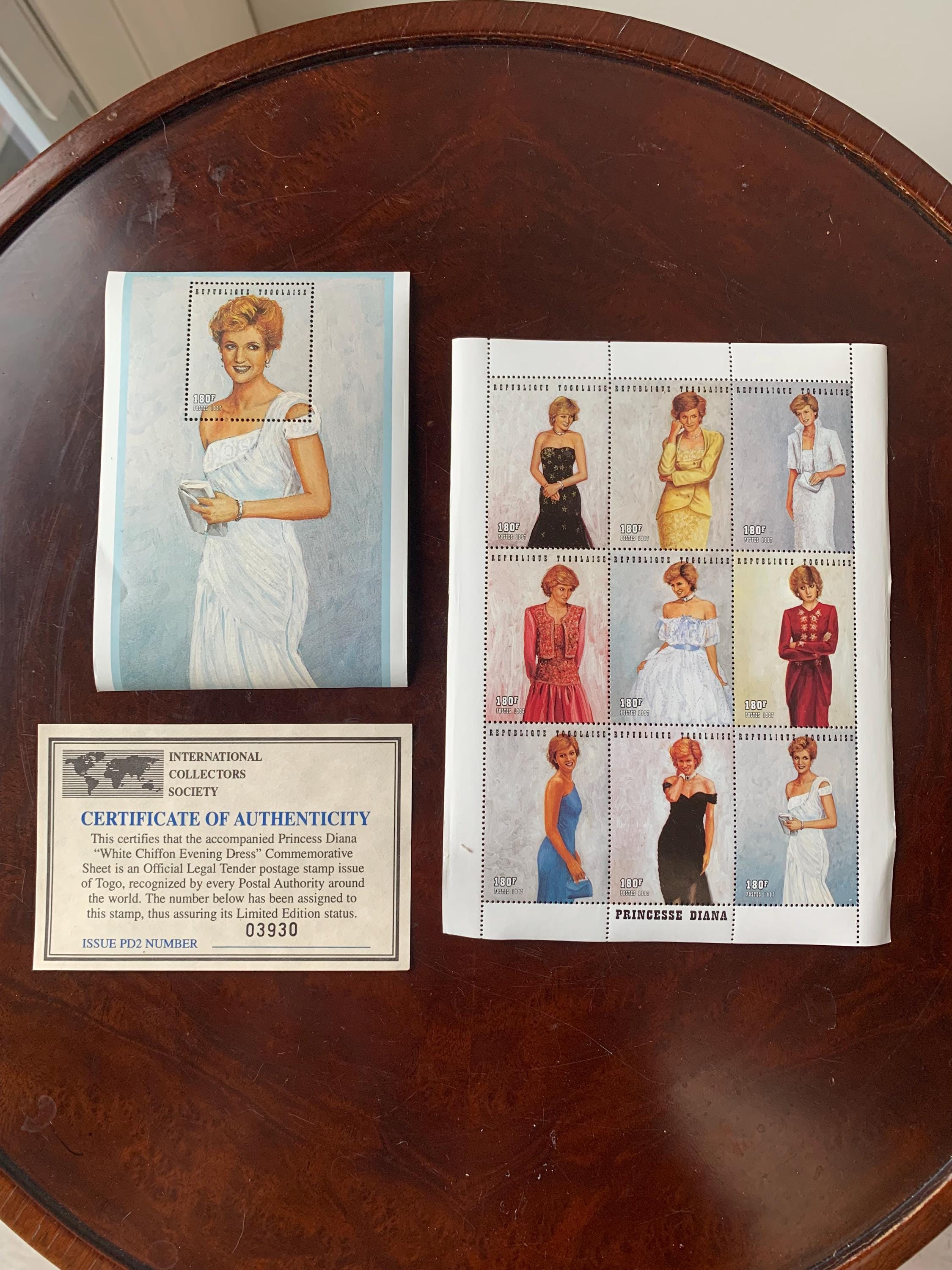 white christmas dresses Princess Diana Commemorative Stamp Set