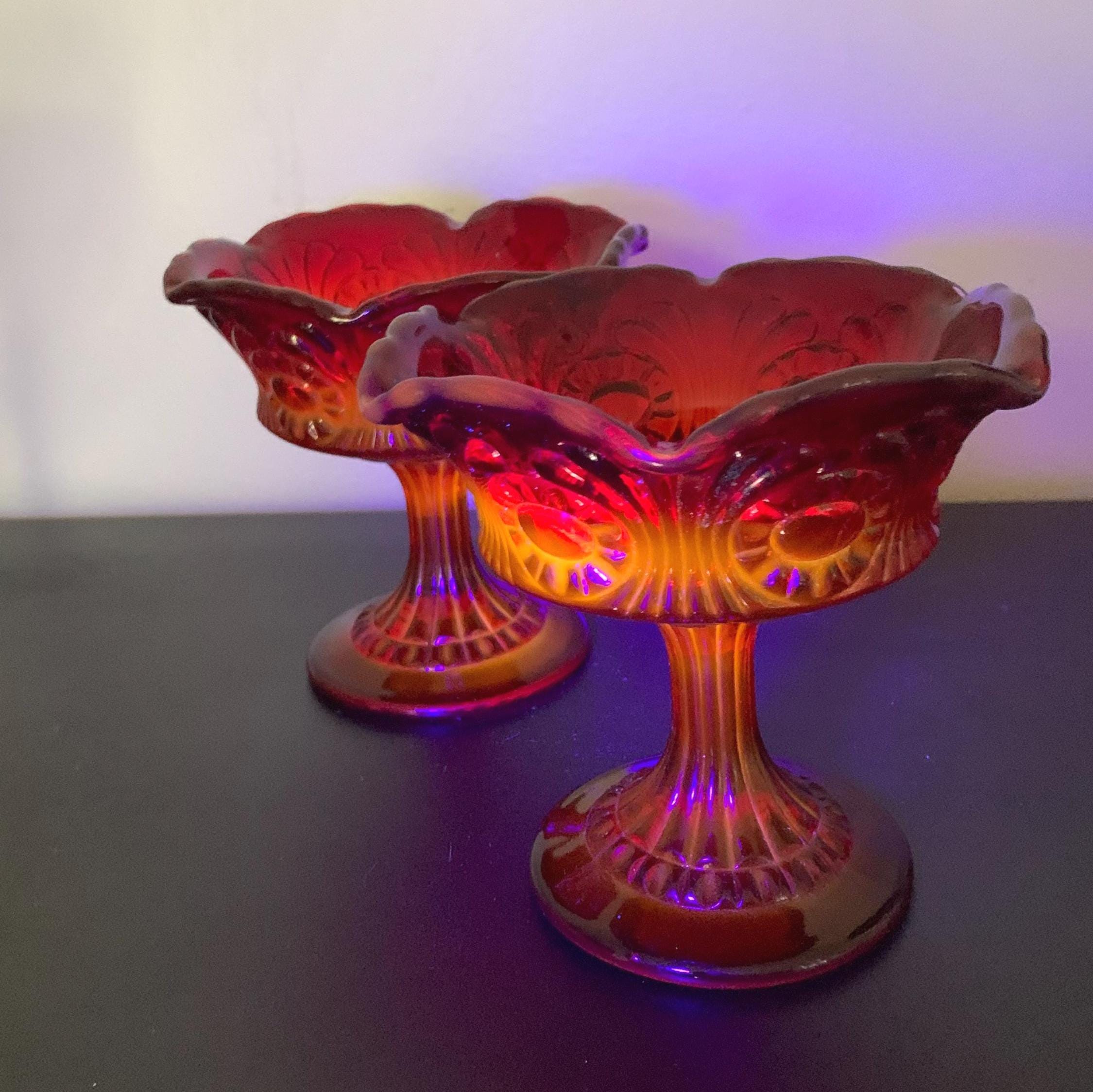 Fenton Red Candy Dish - Etsy