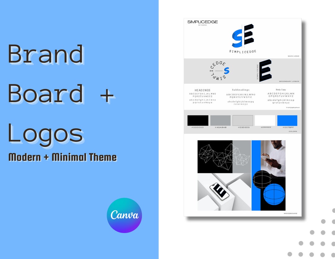 Canva Brand Kit Template | Mini Brand Board Template | Premade Modern ...