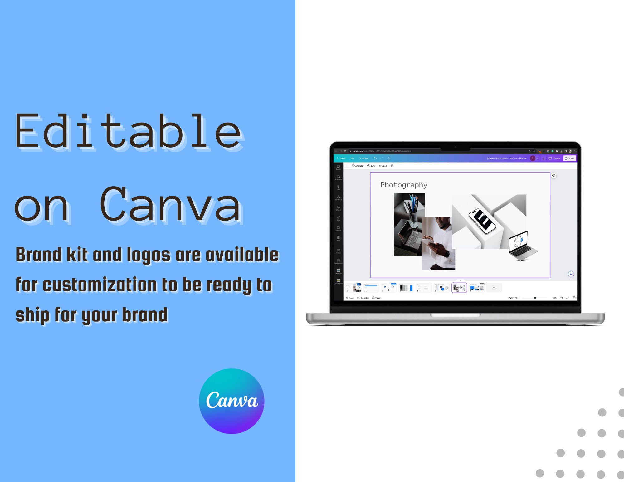 Canva Branding Kit Template | Modern Branding Kit | Clean Logo Template ...