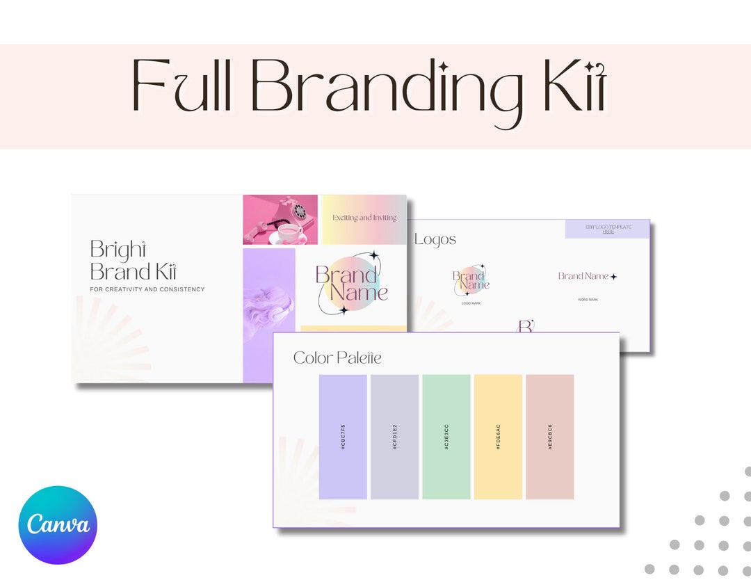 Canva Branding Kit Template | Bold & Badass | Feminine Logo | Boutique ...