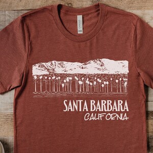 Santa Barbara Shirt - Palm Tree California T-Shirt - Santa Barbara CA Souvenir Gift - West Coast Beach Pacific Illustration Men Womens Tee