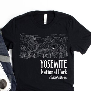Yosemite National Park Shirt - California T-Shirt - Yosemite Valley - Half Dome Bridalveil Falls Illustration - Yosemite Gift Souvenir Art