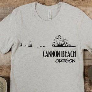 Cannon Beach Oregon Shirt - Haystack Rock T-Shirt - Cannon Beach Souvenir Gift - Matching Vacation Group T-Shirt Idea Pacific West Coast USA