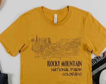 Rocky Mountain National Park Shirt - Colorado T-Shirt - Dream Lake Art Illustration - Colorado Souvenir Geschenk Boulder Estes Park Outfit