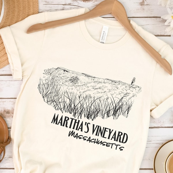 Martha's Vineyard Shirt - Massachusetts T-Shirt - Aquinnah Cliffs Marthas Vineyard Outfit Art Illustration - Marthas Vineyard Gift