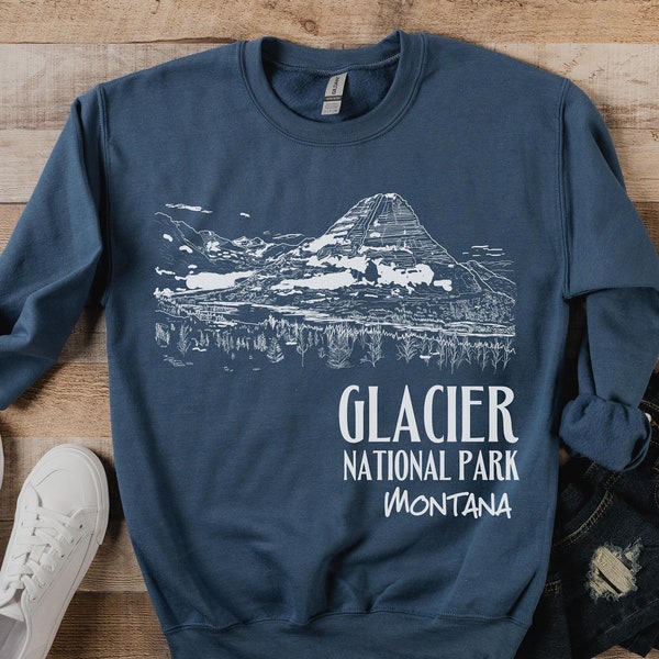 Glacier National Park Sweatshirt - Montana Hoodie - National Parks Gift - Glacier National Park Hooded Sweatshirt Vacation Souvenir