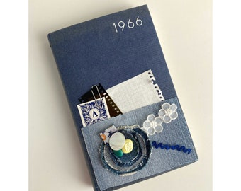 Agenda vintage 1966 couverture customisée mixedmedia journaling junk journal