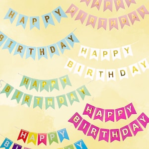 Eco Friendly HAPPY BIRTHDAY Banner - with Ribbon