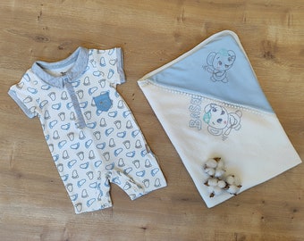 Baby Boy Newborn Outfit Handmade Turkish Embroidery Newborn Clothing Set Coverall Set 6 Pieces Swaddle Baby Blanked