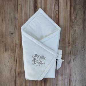 Gepersonaliseerde babyslaapzak Baby Inbakerdeken Baby Ziekenhuis Outfit Baby Wrap Carrier Baby Boy en Girl Gift SATIN stof Baby Wrap