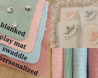 Coperta fasciatoio personalizzata per neonata, neonato, regalo per la neo mamma, battesimo, regali per neonati, coperta personalizzata per neonati