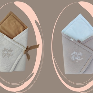 Gepersonaliseerde babyslaapzak Baby Swaddle Deken Baby Ziekenhuis Outfit Baby Wrap Carrier Baby Boy en Girl Gift 4 LAYER MUSLIN Baby Wrap