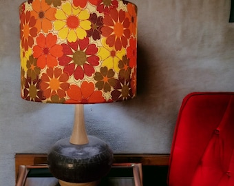 Flower Power Lampshade * 1970s style canvas * Handmade to order *